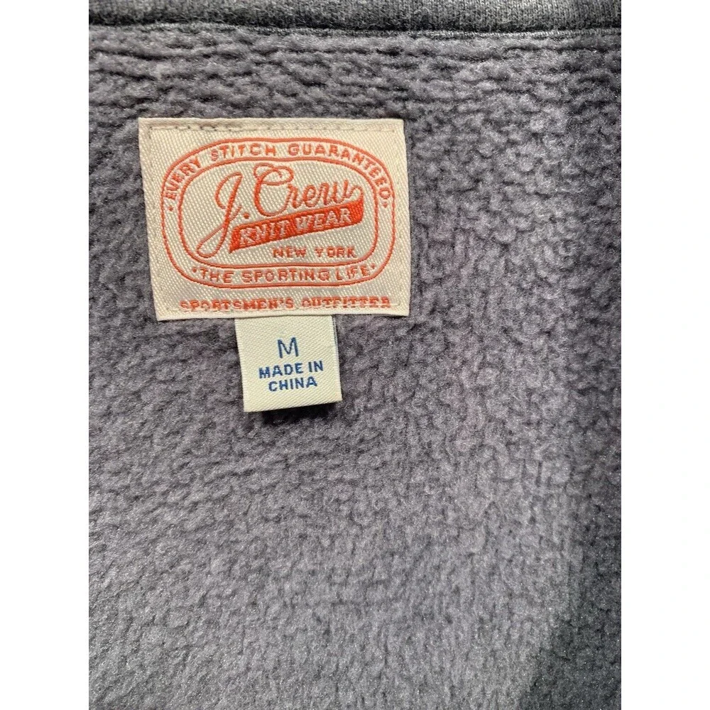 J.Crew Knit Wear Mens MED Summit Vest Grey Fleece Full Zip Pockets VGUC